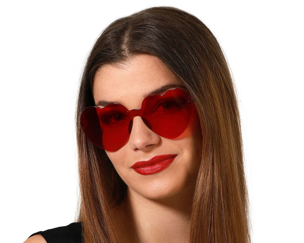 GLASSES HEARTS RED