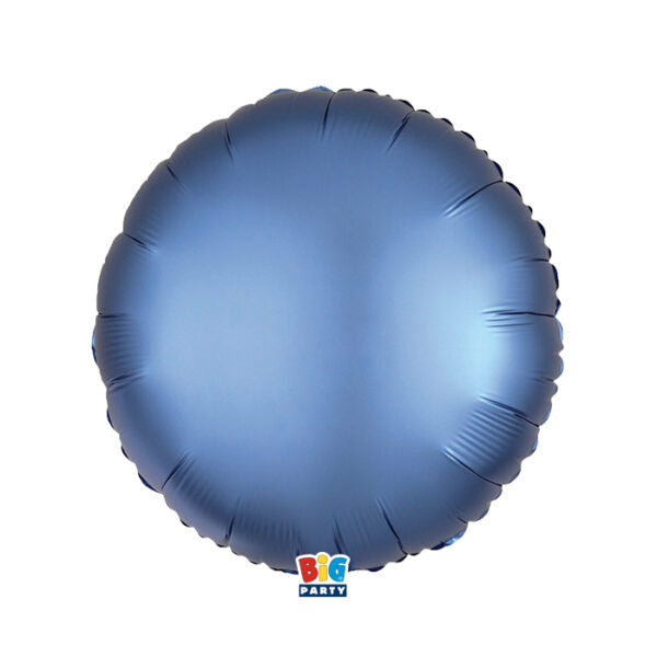 Foil balloon Round  Blu Satin