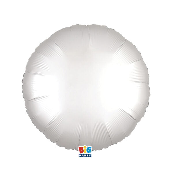 Foil balloon Round  White Satin