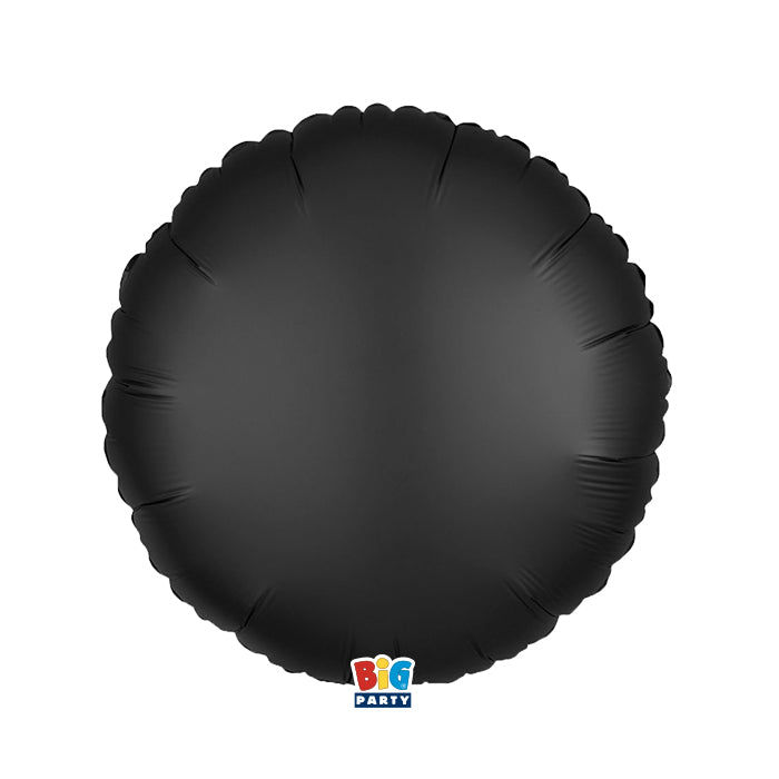 Foil balloon Round  Black Satin