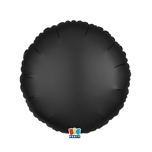 Foil balloon Round  Black Satin