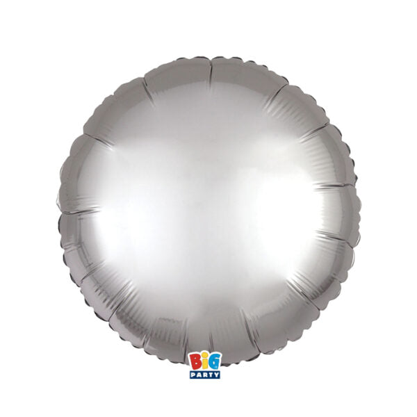 Foil balloon Round Silver Satin