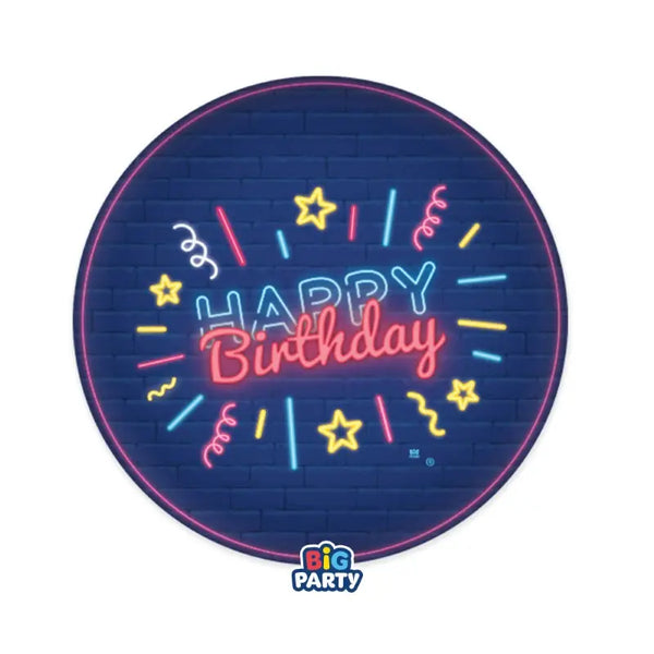 Plates Happy Birthday Neon