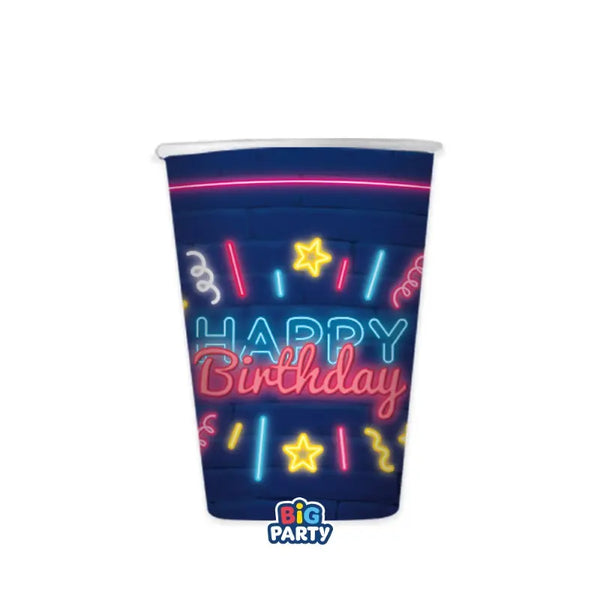 Happy Birthday Neon Cups
