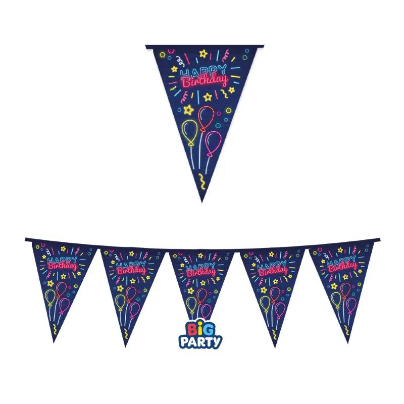 Banner Happy Birthday Neon