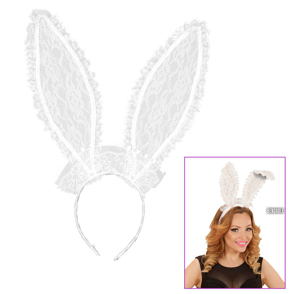 White lace bunny ears