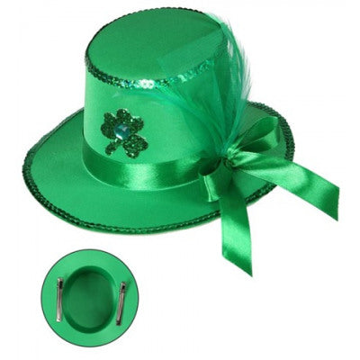 ST. PATRICK'S DAY MINI TOP HAT WITH HAIR CLIPS