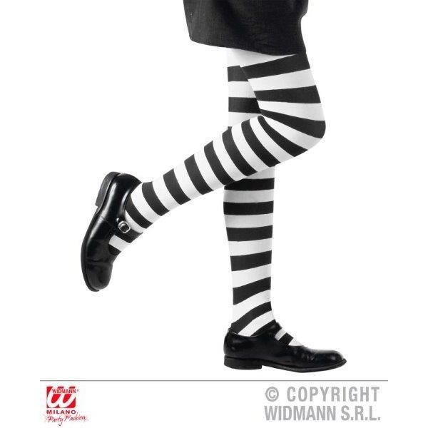 White and Black Striped Tights