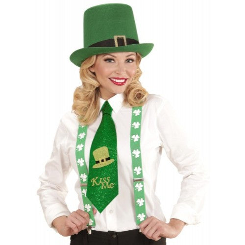 ST. PATRICK'S DAY GLITTER NECKTIE 2 STYLES ASS.