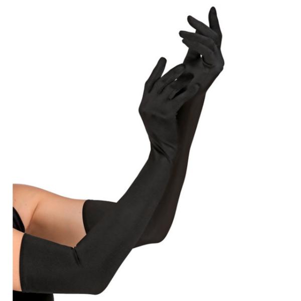 Black Long Elastic Gloves