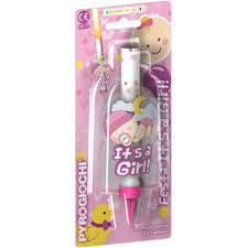 Fountain candle 'it's a girl' pink