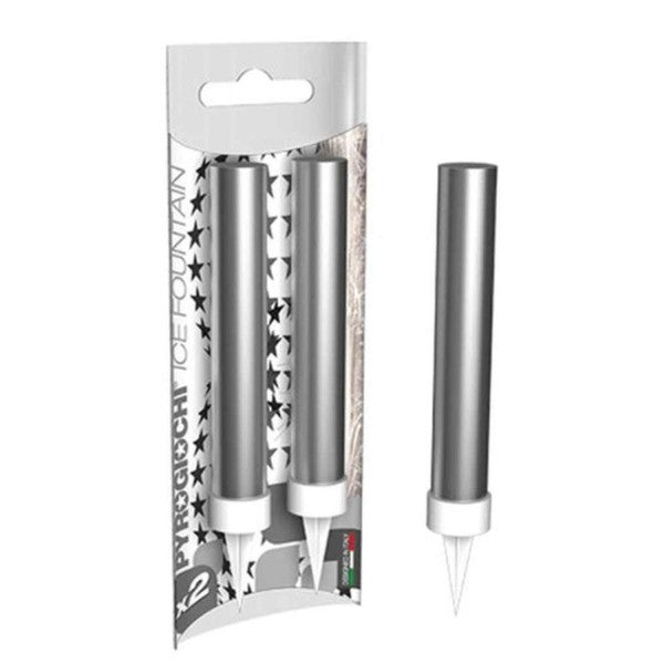 Candle Fontain silver Pack of 2