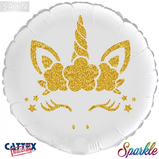 Balloon-White with Gold Unicorn