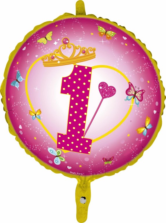 Balloon 1st Birthday with Crown