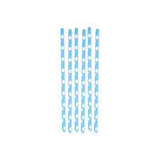 Paper straw polka dot blue