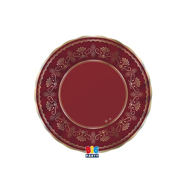 Paper Plates Royal Red Gold