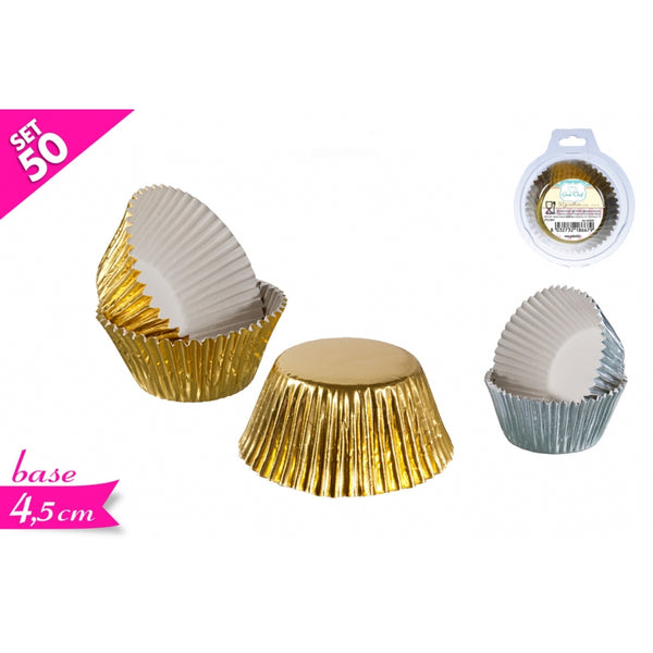 Set 50 Cupcakes Gold/Silv 2Ass