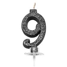 No. 9 - Black with glitter
