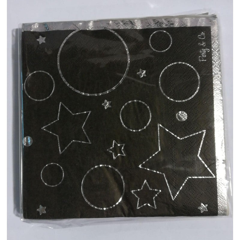 Napkins -black & silver