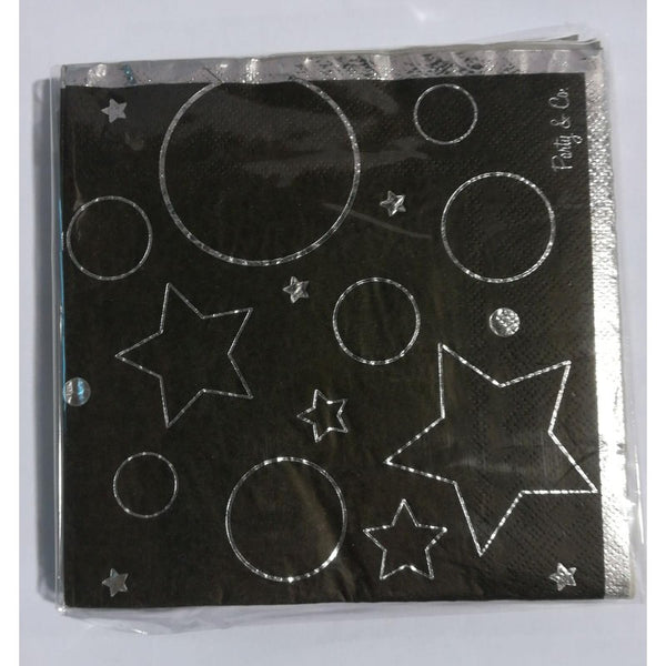 Napkins -black & silver