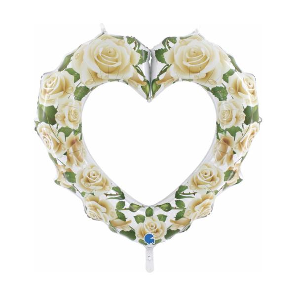 Heart with Roses Foil Balloon