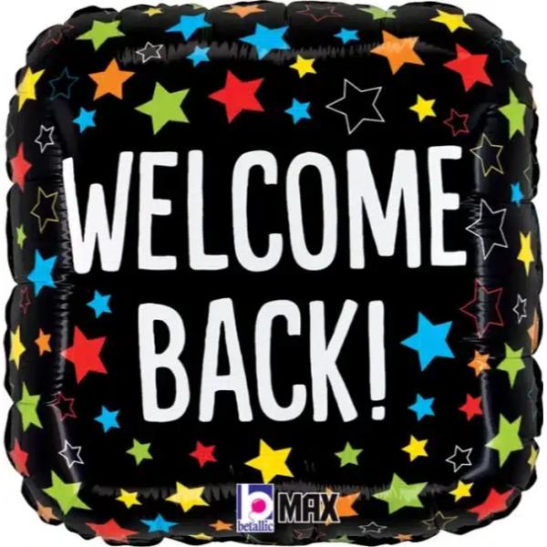"Welcome Back" Stars Round Foil Balloon