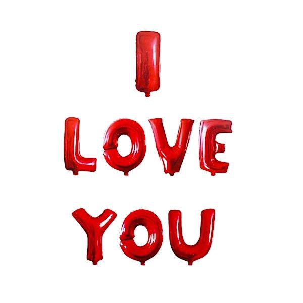 "I LOVE YOU" Foil Balloon Letters