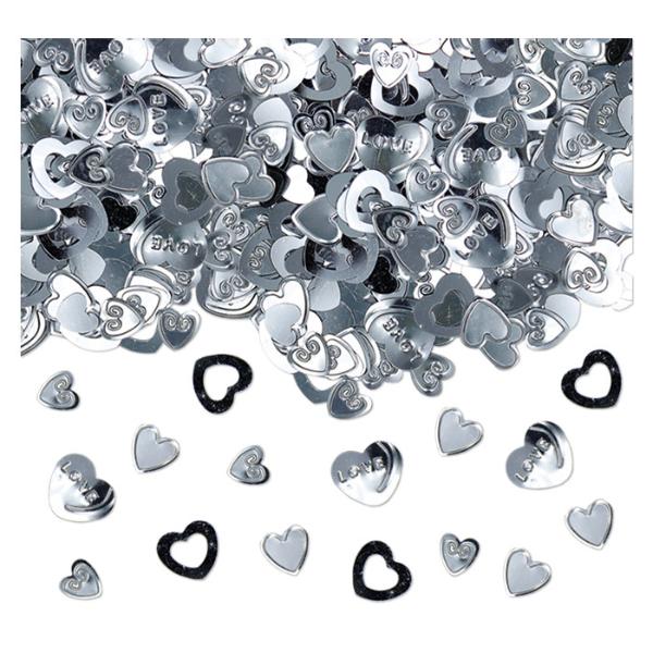 Confetti Hearts Silver