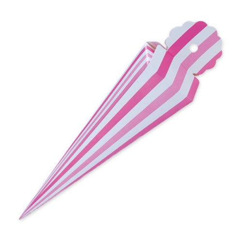 25 Cone boxes Stripes Fuscia