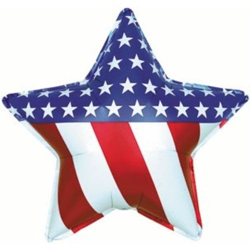 Patriotic Star 31" Foil Balloon