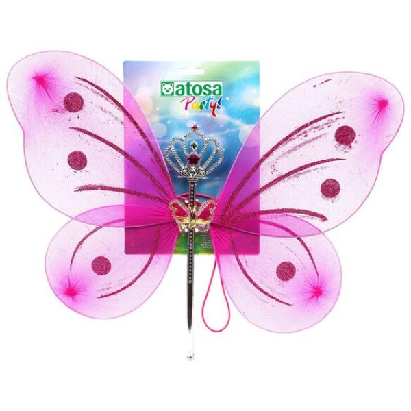 Wings with magic wand Pink Purple