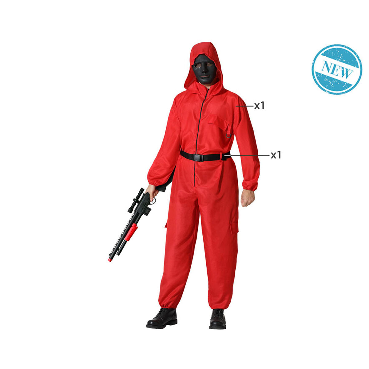 COSTUME ROBBER RED XS-S