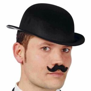 Black Plastic Flock Bowler Hat