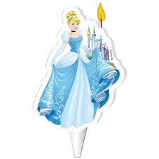 Disney princess blue 2D candle
