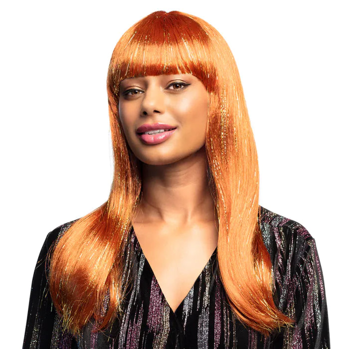 Wig Grace glitter copper (gold tinsel)