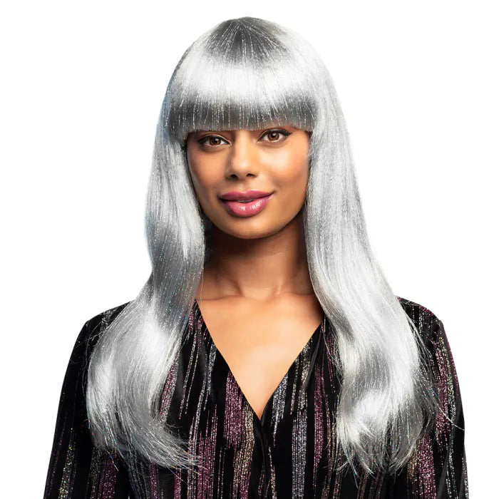 Wig Grace glitter white (silver tinsel)
