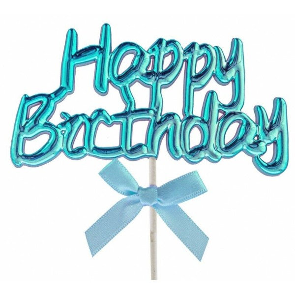 CAKE TOPPER HAPPY BIRTHDAY BLUE