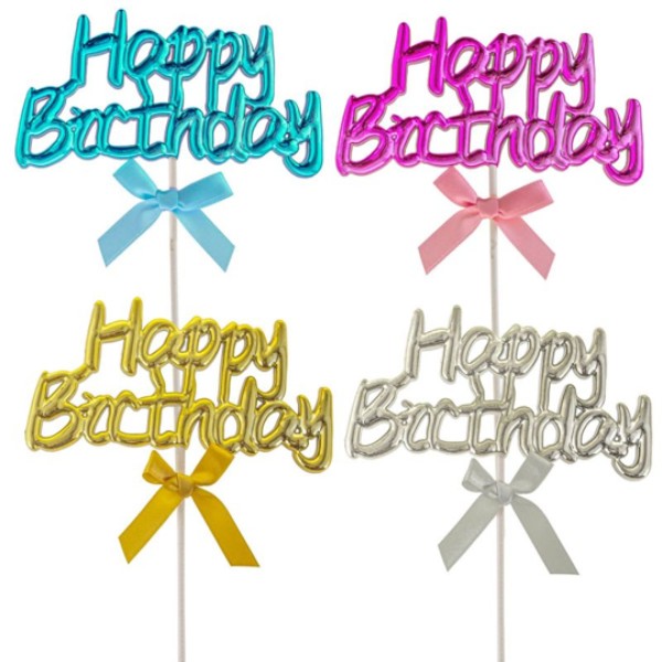 CAKE TOPPER HAPPY BIRTHDAY PINK
