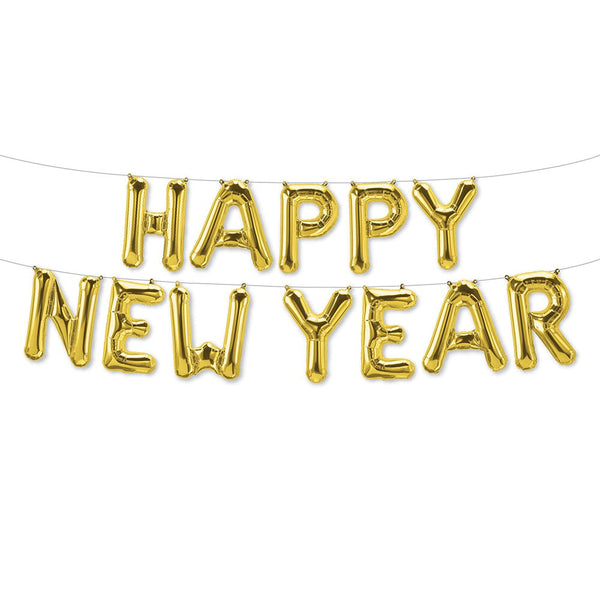 Foil Balloon Happy New Year Banner