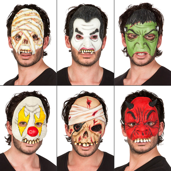 Latex half mask Assortment 6 ass.