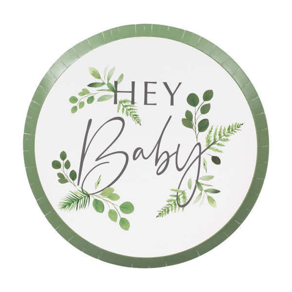 hey baby botanical paper plate