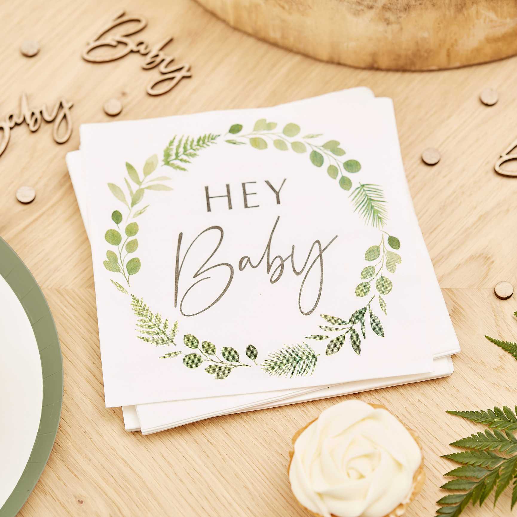 hey baby botanical napkins
