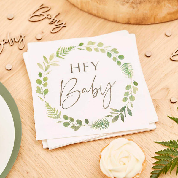 hey baby botanical napkins