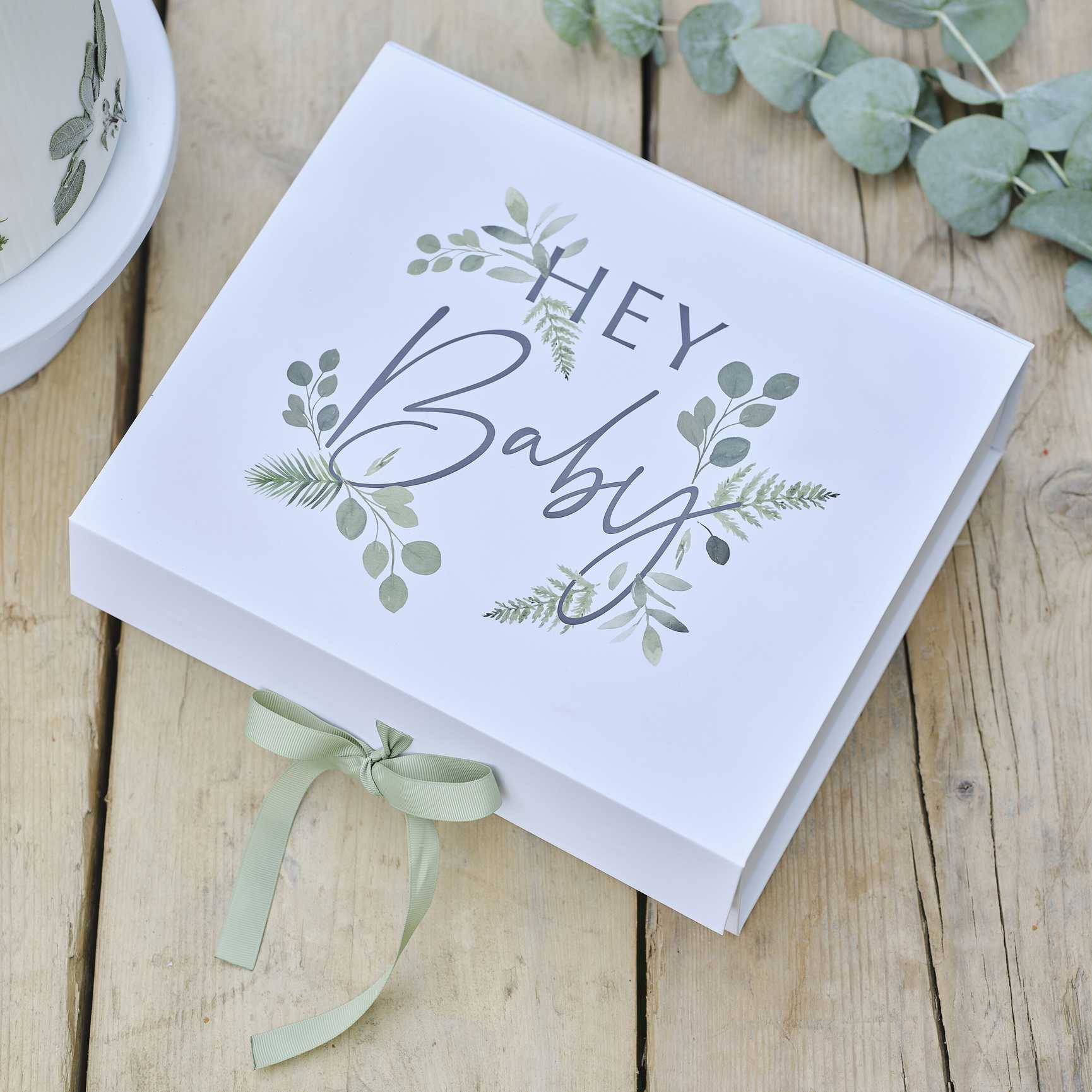 Gift Box - Hey Baby - Botanical and White