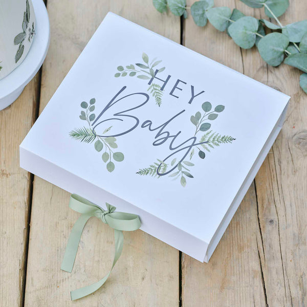 Gift Box - Hey Baby - Botanical and White
