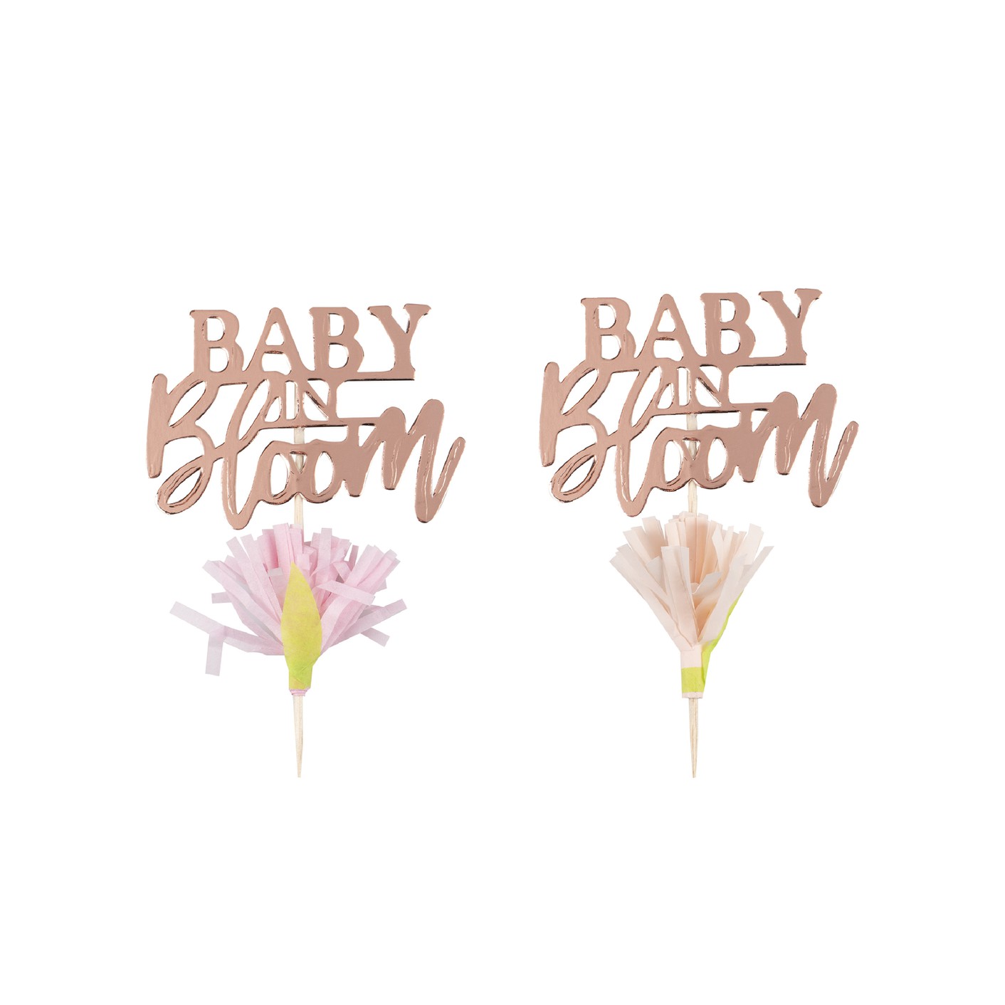 Baby in Bloom - Cupcake Toppers - Baby in Bloom - Foiled wit