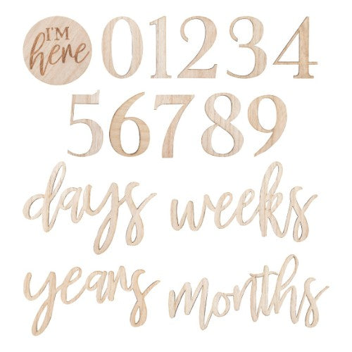 Baby in Bloom - Milestone Mix and Match Signs - Wooden