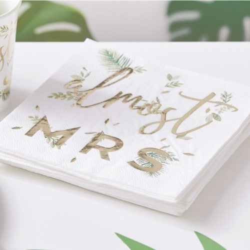 Botanical Hen - Gold Foiled 'Bridal Shower' Napkin