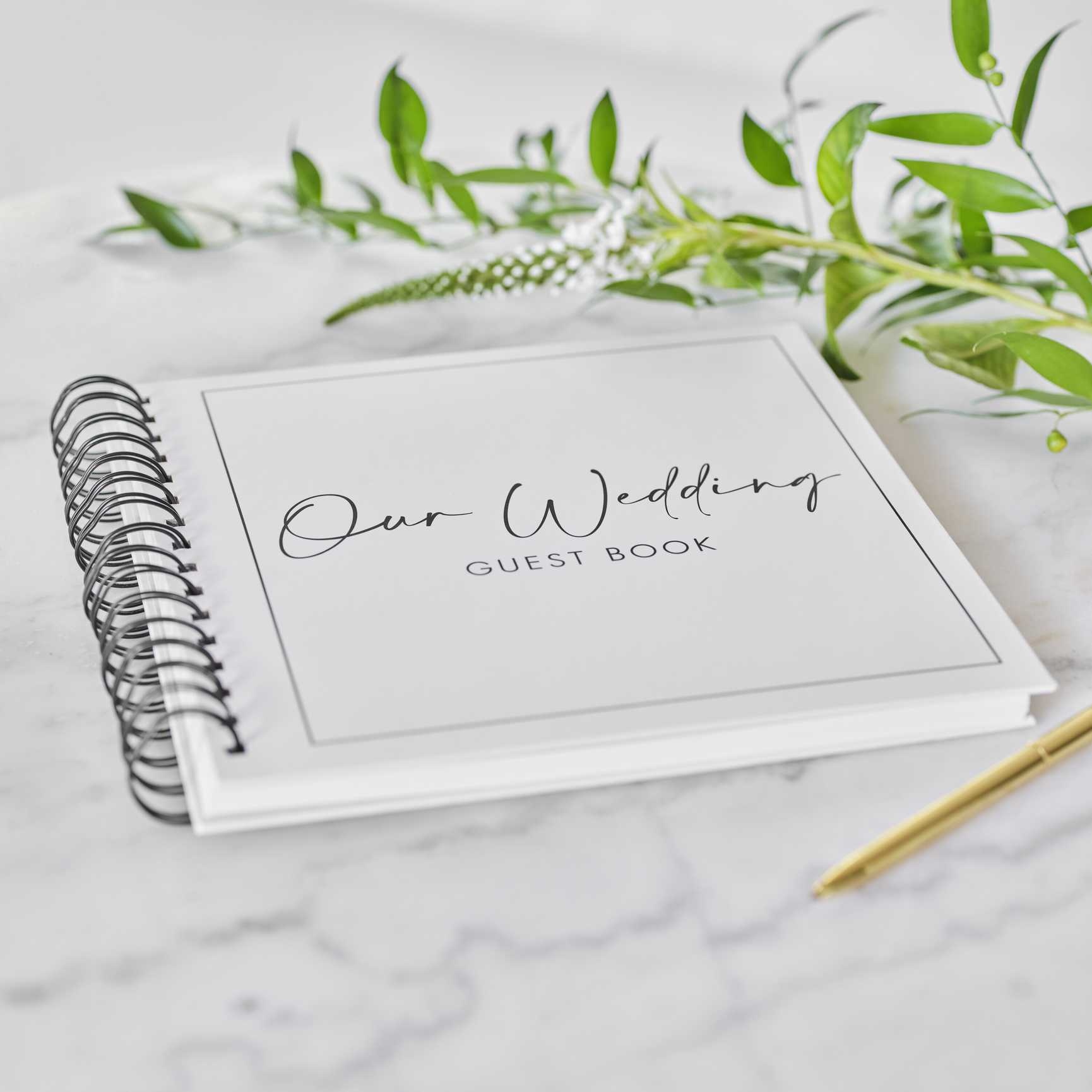 Guest Book - Black & White Ring Bound Guest Book