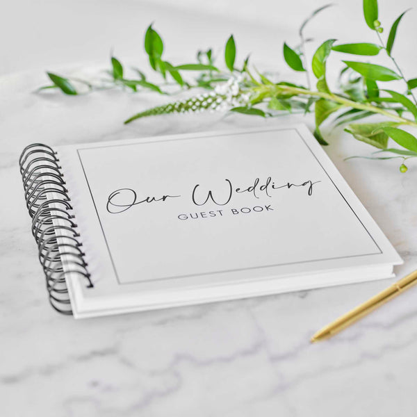 Guest Book - Black & White Ring Bound Guest Book